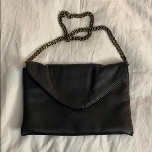 J Crew factory black leather shoulder bag